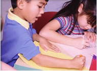 Children at desk